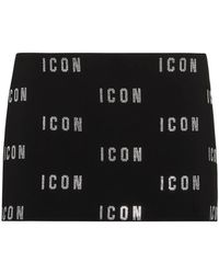 DSquared² - Crystal-logo Mini Skirt - Lyst