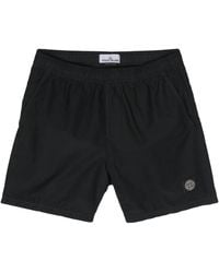 Stone Island - Compass-Patch Swim Shorts - Lyst