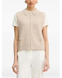 Morgan - Zip-Up Knit Vest - Lyst