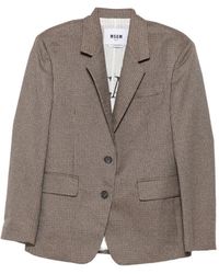 MSGM - Houndstooth Single-Breasted Jacket - Lyst