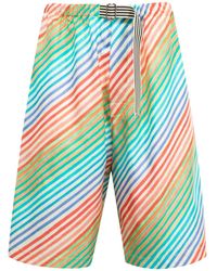 Christopher John Rogers - Bias Crayon Striped Drawstring Shorts - Lyst