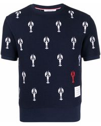 Thom Browne - Lobster-embroidered Waffle-knit Top - Lyst