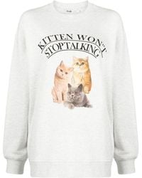 B+ AB - Graphic-print Cotton Sweatshirt - Lyst