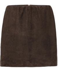 ROTATE BIRGER CHRISTENSEN - Suede Mini Skirt - Lyst