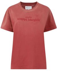 Maison Margiela - Katoenen T-Shirt Met Logoprint - Lyst