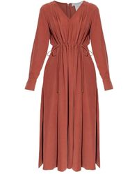 Max Mara - V-Neck Tie Midi Dress - Lyst