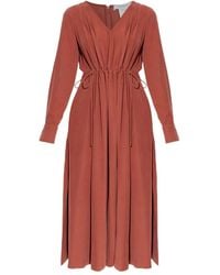 Max Mara - V-Neck Tie Midi Dress - Lyst
