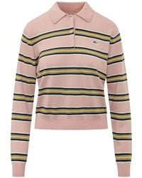 Fiorucci - Angels-Patch Striped Polo-Collar Sweater - Lyst