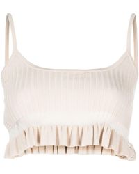 Pinko - Ribbed-knit Crop Top - Lyst