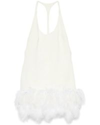 Vestiaire d'un Oiseau Libre - Feather-Trim Backless Dress - Lyst
