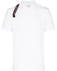 Alexander McQueen - Harness Polo Shirt In Piqué Met Selvedge Logo - Lyst
