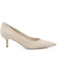 Peserico - Monili-Chain Suede Heeled Pumps - Lyst