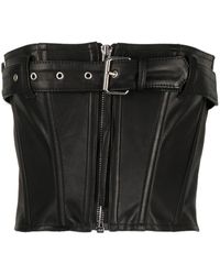 Faith Connexion - Leather Belted Corset Top - Lyst
