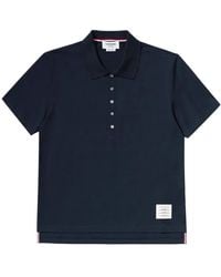Thom Browne - Logo-Patch Short-Sleeve Polo Shirt - Lyst