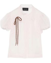 Simone Rocha - Sheer-Finish Puff-Sleeve Blouse - Lyst