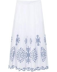 Eleventy - Embroidered Scalloped-Hem Skirt - Lyst