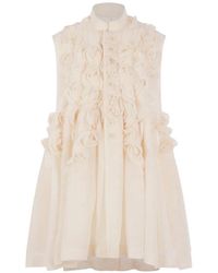 Comme des Garçons - Floral-Appliqué Sleeveless Dress - Lyst