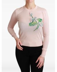 Dolce & Gabbana - Floral-Embroidered Cashmere Sweater - Lyst