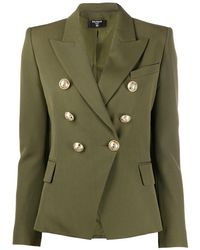 Balmain Blazer con doble botonadura y solapa de pico - Verde