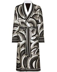 Dolce & Gabbana - Printed Silk Twill Robe - Lyst