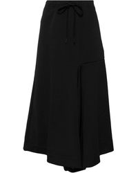 Yohji Yamamoto - Asymmetrischer Midirock Mit Kordelzug - Lyst
