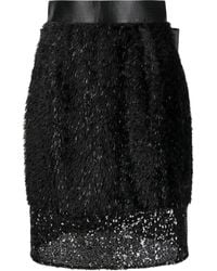 Undercover - Layered Faux-Fur Pencil Skirt - Lyst