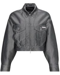 Calvin Klein - Metallic-Effect Cropped Jacket - Lyst