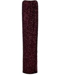 Elisabetta Franchi - Robe Ornée De Sequins À Coupe Longue - Lyst