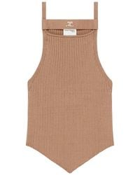 Courreges - Strap Ribbed Knit Tank Top - Lyst