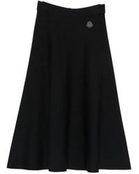 Moncler - Logo-Patch A-Line Midi Skirt - Lyst