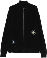 Song For The Mute - Floral-Patch Zip-Up Cardigan - Lyst