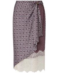 Liu Jo - Midi Skirt With Lace Details - Lyst