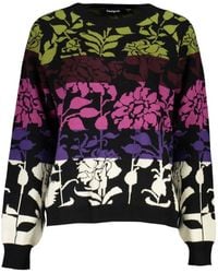 Desigual - Pull À Fleurs En Intarsia Et Manches Longues - Lyst