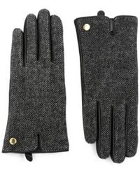 Barbour - Tweed-Effect Leather-Trim Gloves - Lyst