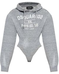 DSquared² - Distressed-Detail Hooded Bodysuit - Lyst