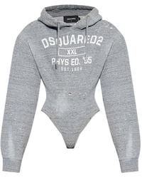 DSquared² - Kapuzen-Body Mit Distressed-Detail - Lyst