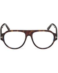 Tom Ford - Tortoiseshell-Effect Pilot-Frame Glasses - Lyst
