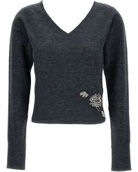 Erdem - Jersey con cuello en V - Lyst