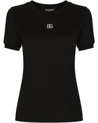 Dolce & Gabbana - T-Shirt With Shimmering Logo - Lyst