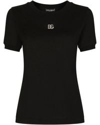 Dolce & Gabbana - T Shirt Logo Dg Crystal - Lyst