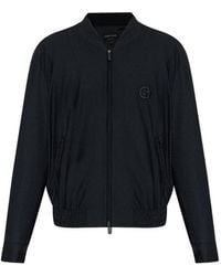 Giorgio Armani - Logo-Embroidered Bomber Jacket - Lyst