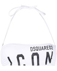 DSquared² - Icon-print Halterneck Bikini Top - Lyst