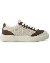 CASABLANCA - Monogram-Print Calf Suede-Panel Sneakers - Lyst