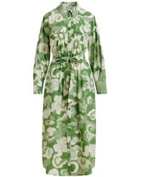 Essentiel Antwerp - Jaudi Floral-Print Belt Midi Dress - Lyst
