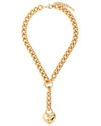 Moschino - Heart-pendant Chain-link Necklace - Lyst