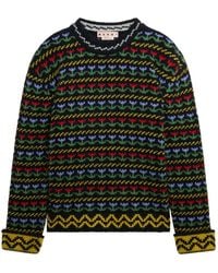 Marni - Shetland Wool Sweater With Fairisle Motif - Lyst