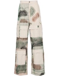 Who Decides War - Camouflage Embroidered Cargo Trousers - Lyst