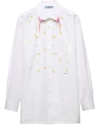 Prada - Embroidered Poplin Shirt - Lyst