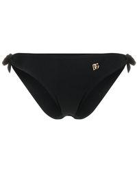 Dolce & Gabbana - Bragas de bikini con placa del logo - Lyst