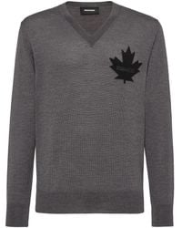 DSquared² - Pull En Maille Fine À Col V - Lyst